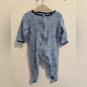 Little Me Blue Dog Pattern Footie